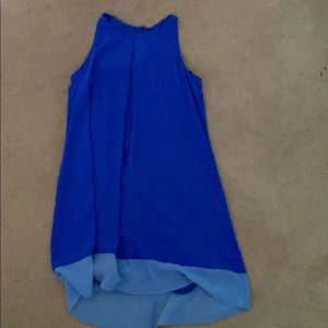 Blue silk dress